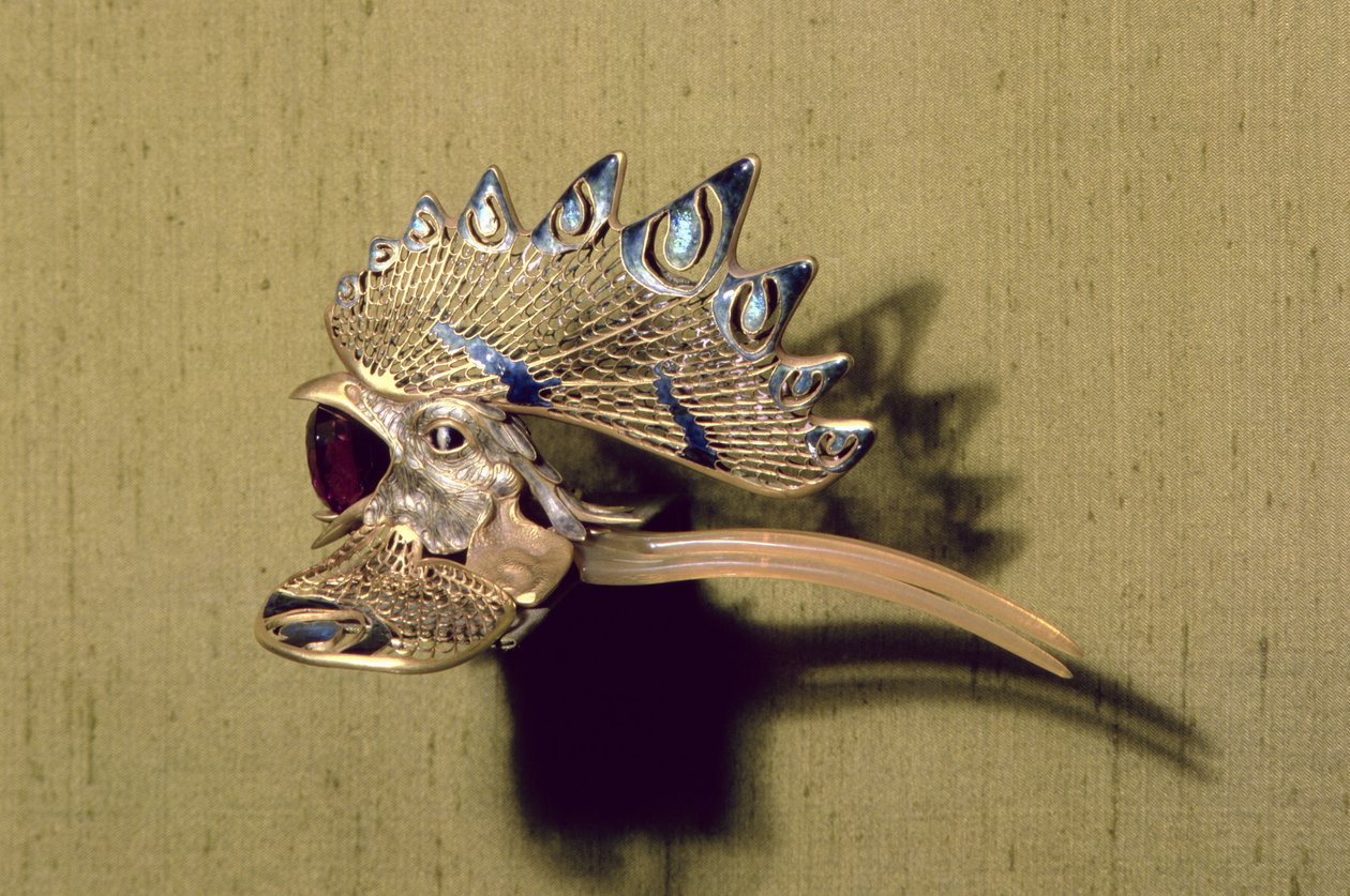 Kamm (Gold, Emaille und Amethyst) von Rene Jules Lalique