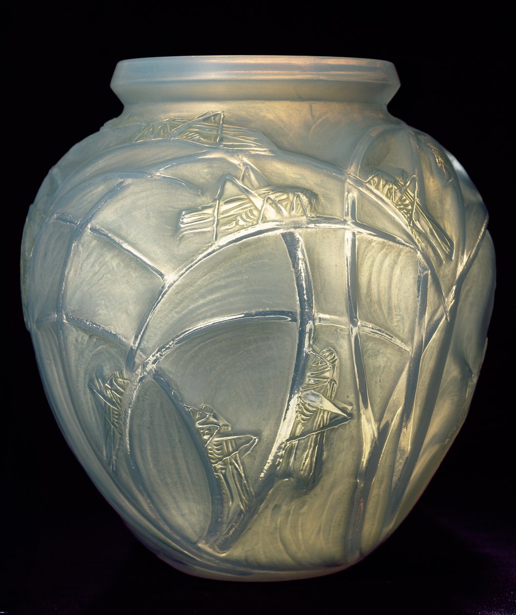 Heuschrecken, 1913 (blaues opaleszierendes Glas) von Rene Jules Lalique