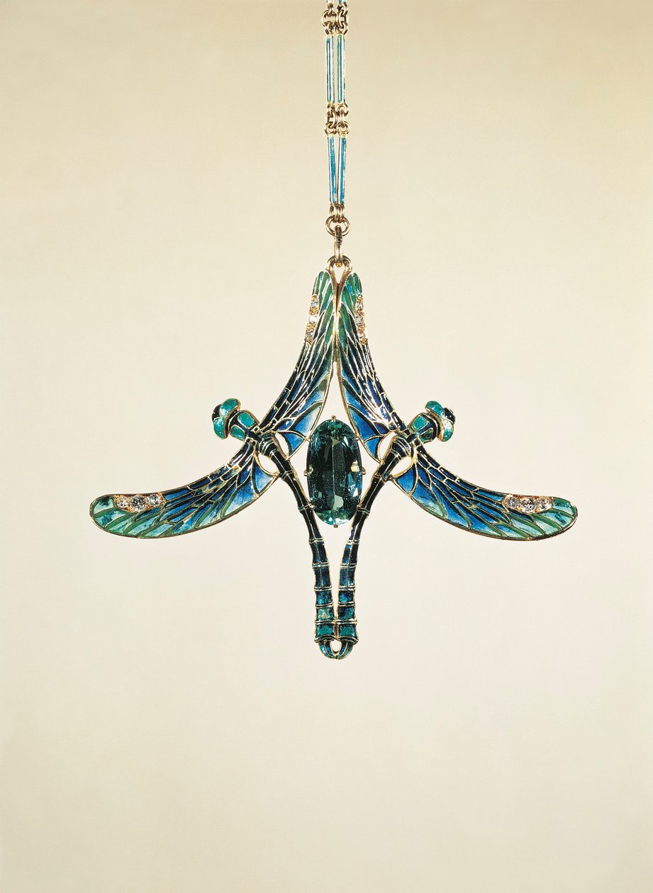 Libellenanhänger (Gold und Emaille) von Rene Jules Lalique