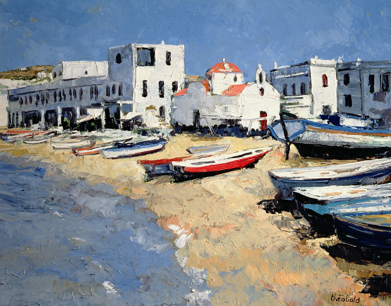 Die Kirche von Mykonos von Renee Theobald