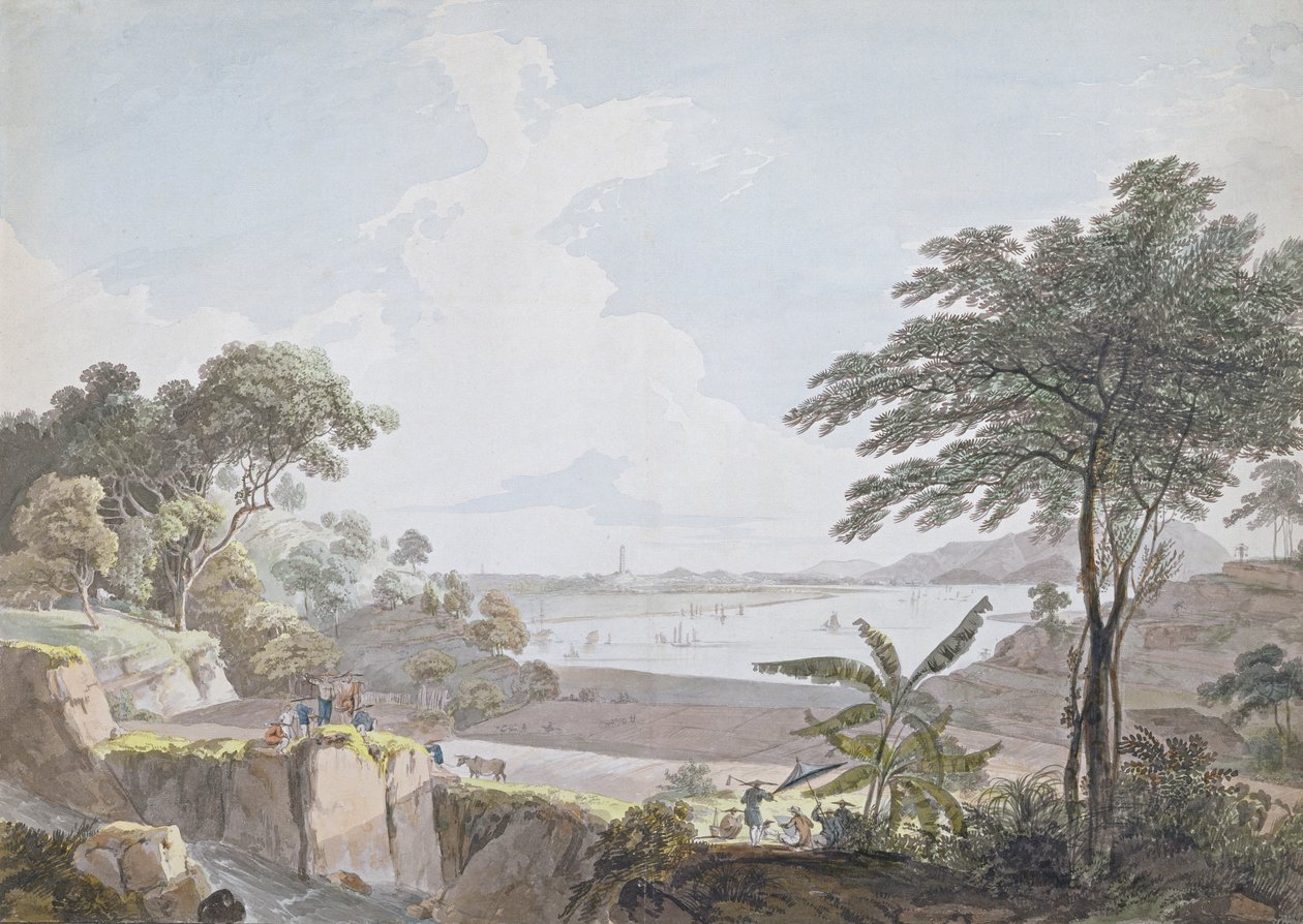 Ansicht des Kanton-Flusses, in der Nähe von Whampoa, China, ca. 1785-94 von Rev. Edward Thomas Daniell