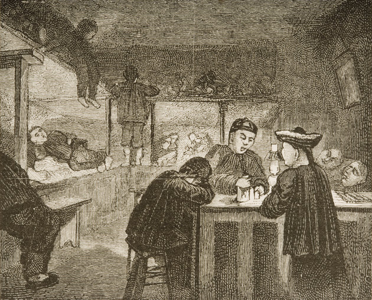 Ein chinesisches Opiumhöhle in San Francisco in den 1870er Jahren, ca. 1880 von Reverend Samuel Manning