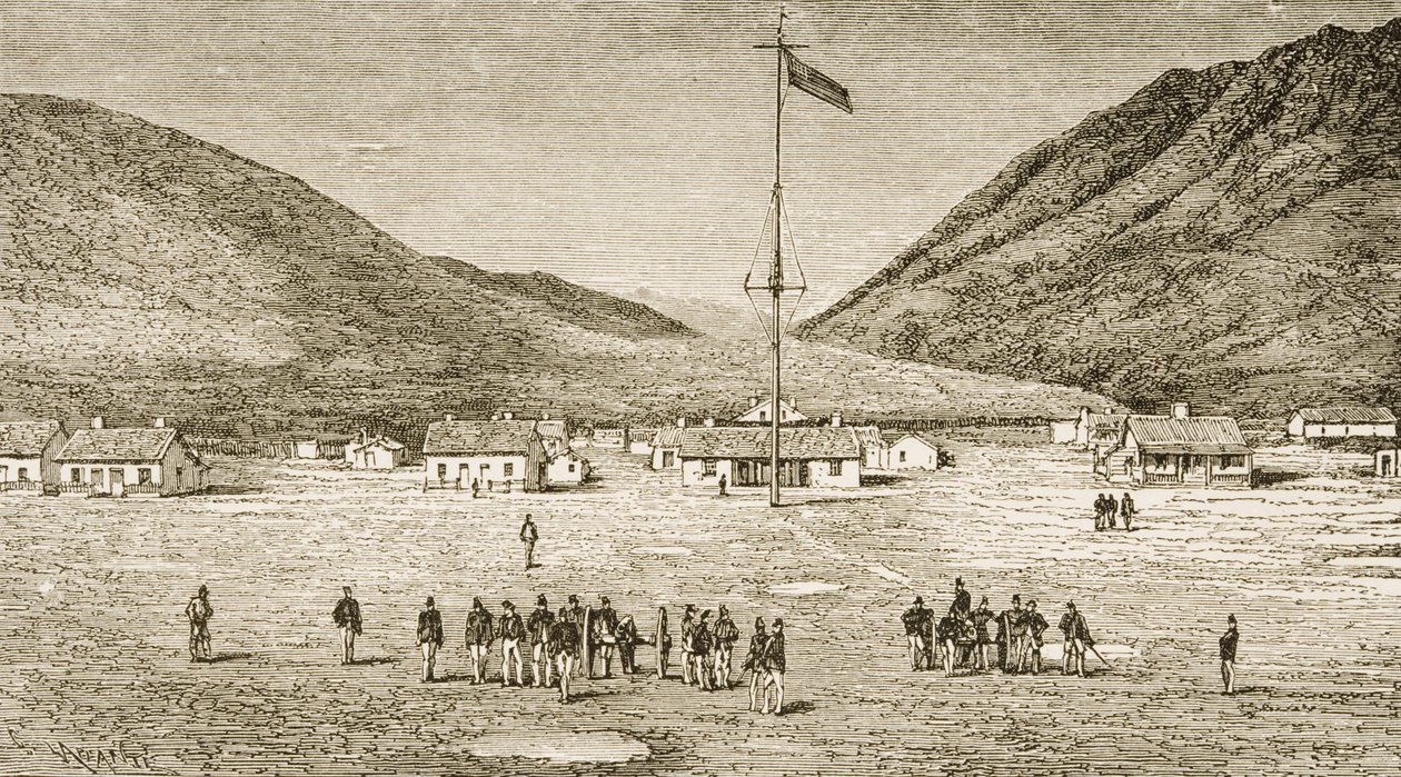 Fort Douglas Camp und Red Buttes Ravine in der Nähe von Salt Lake City, Utah, 1870er Jahre, ca. 1880 von Reverend Samuel Manning