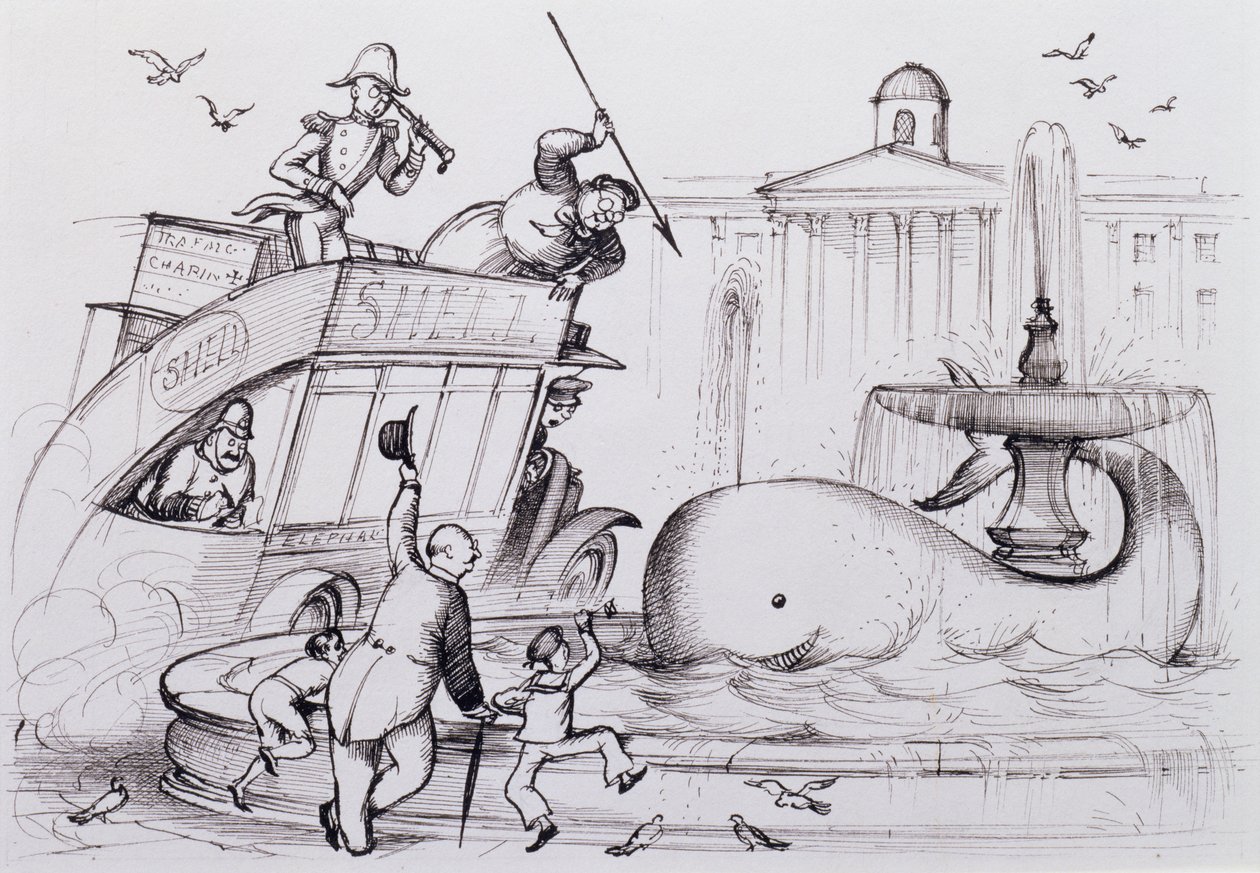 Ein Wal auf dem Trafalgar Square, ca. 1930 von Rex Whistler