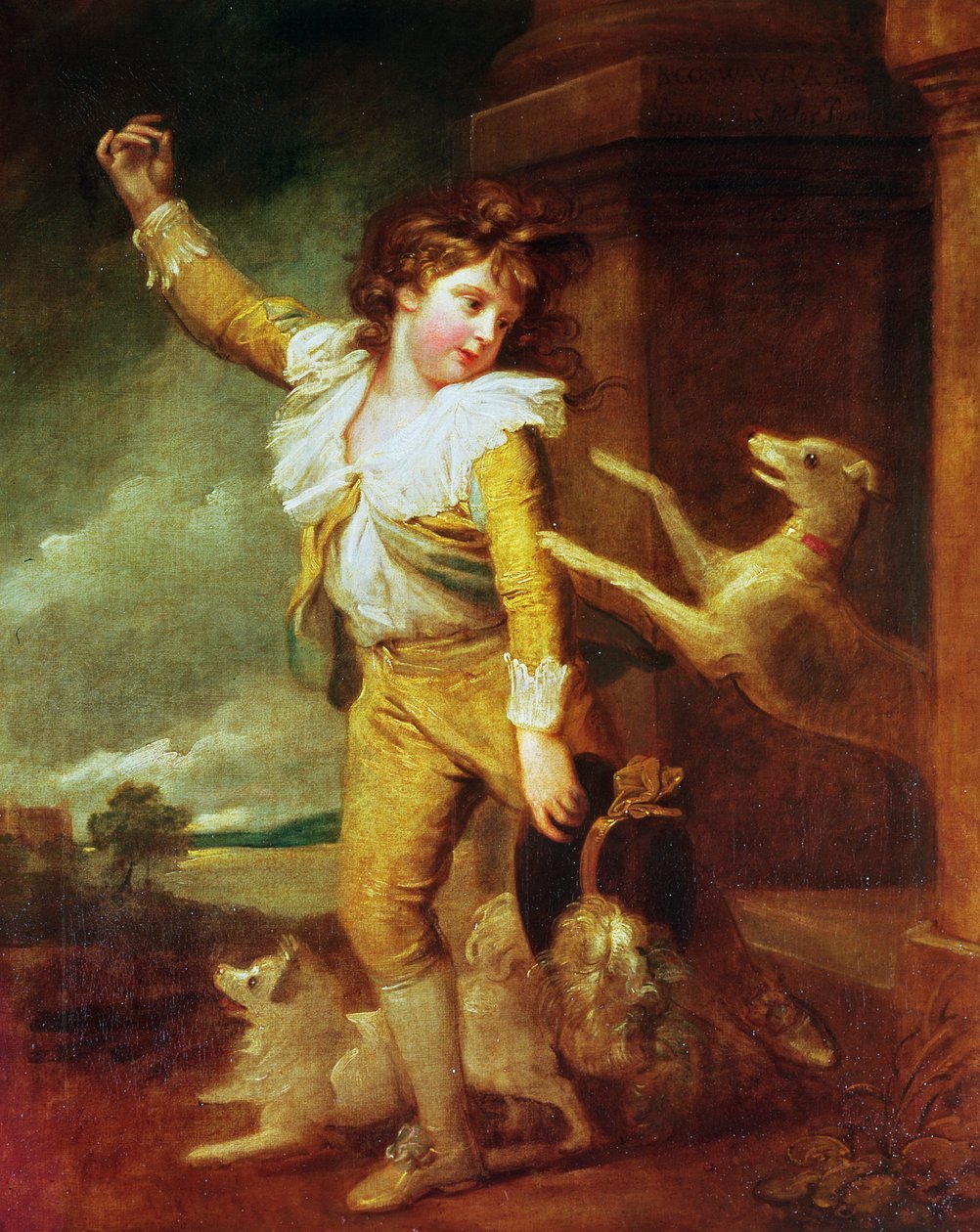 Junge mit Hunden von Richard Cosway