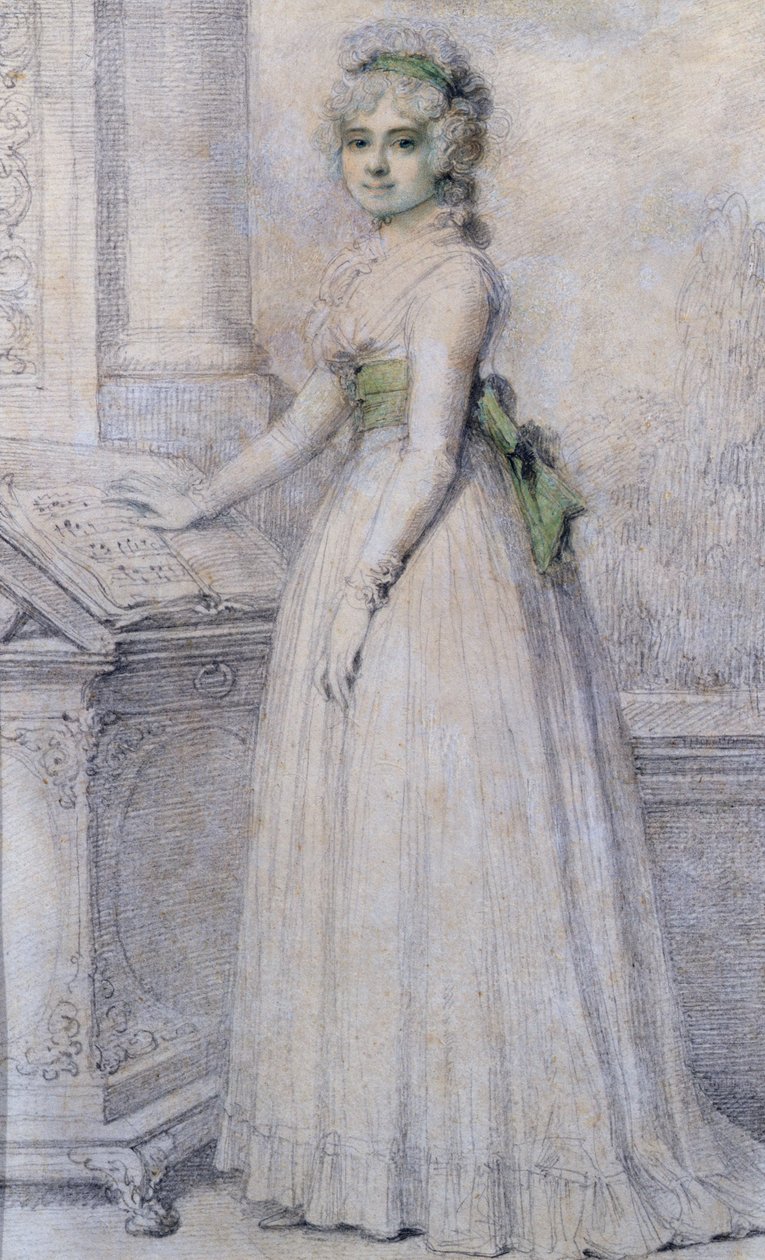 Porträt einer Frau an einem Notenständer, 1793 von Richard Cosway