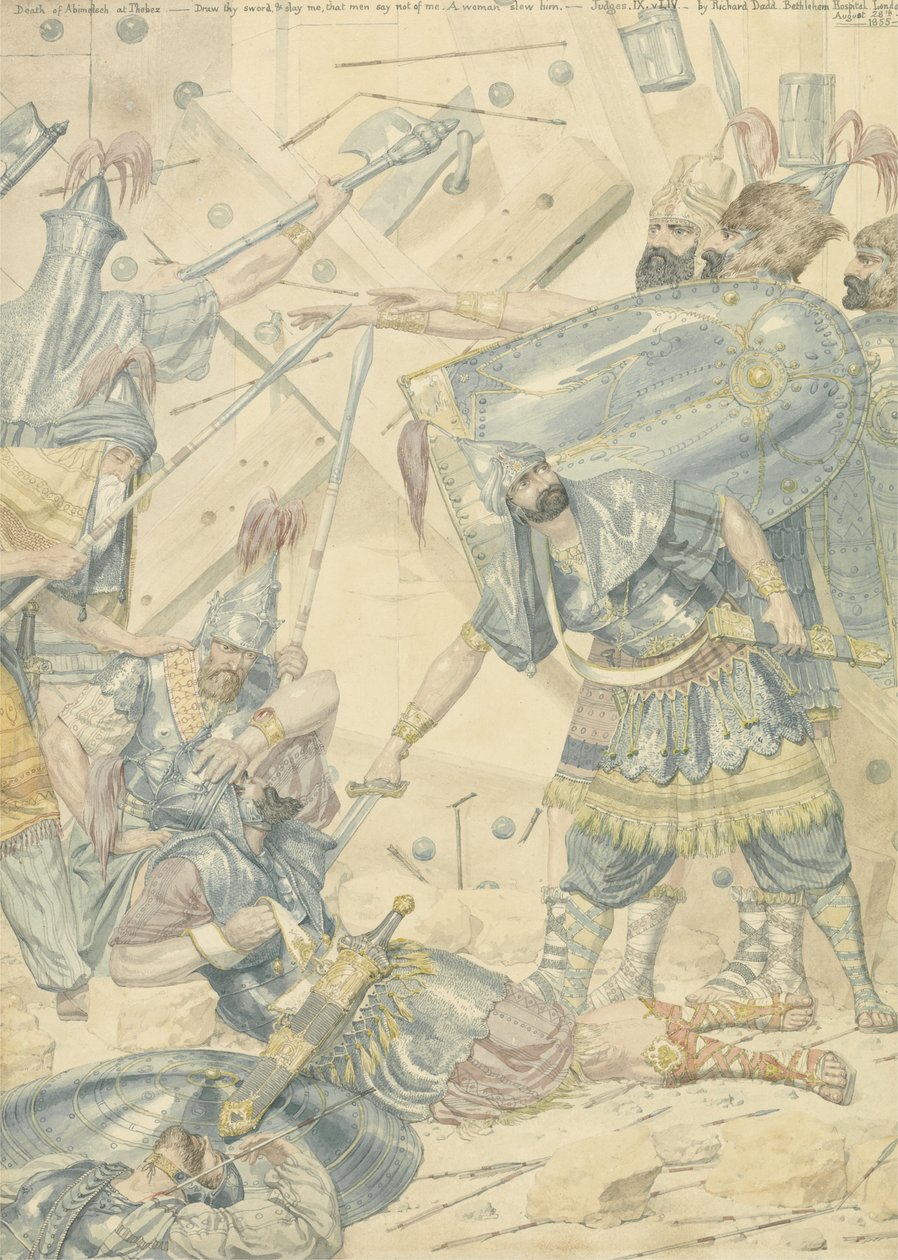 Tod von Abimelech in Thebez, 1855 von Richard Dadd