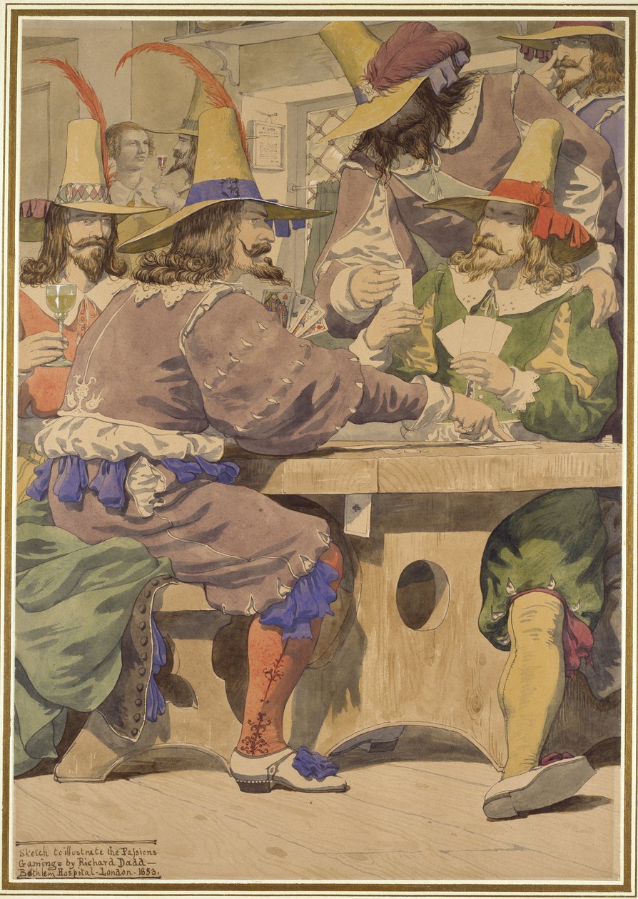 Spielen, Skizze zur Darstellung der Leidenschaften, 1853 von Richard Dadd