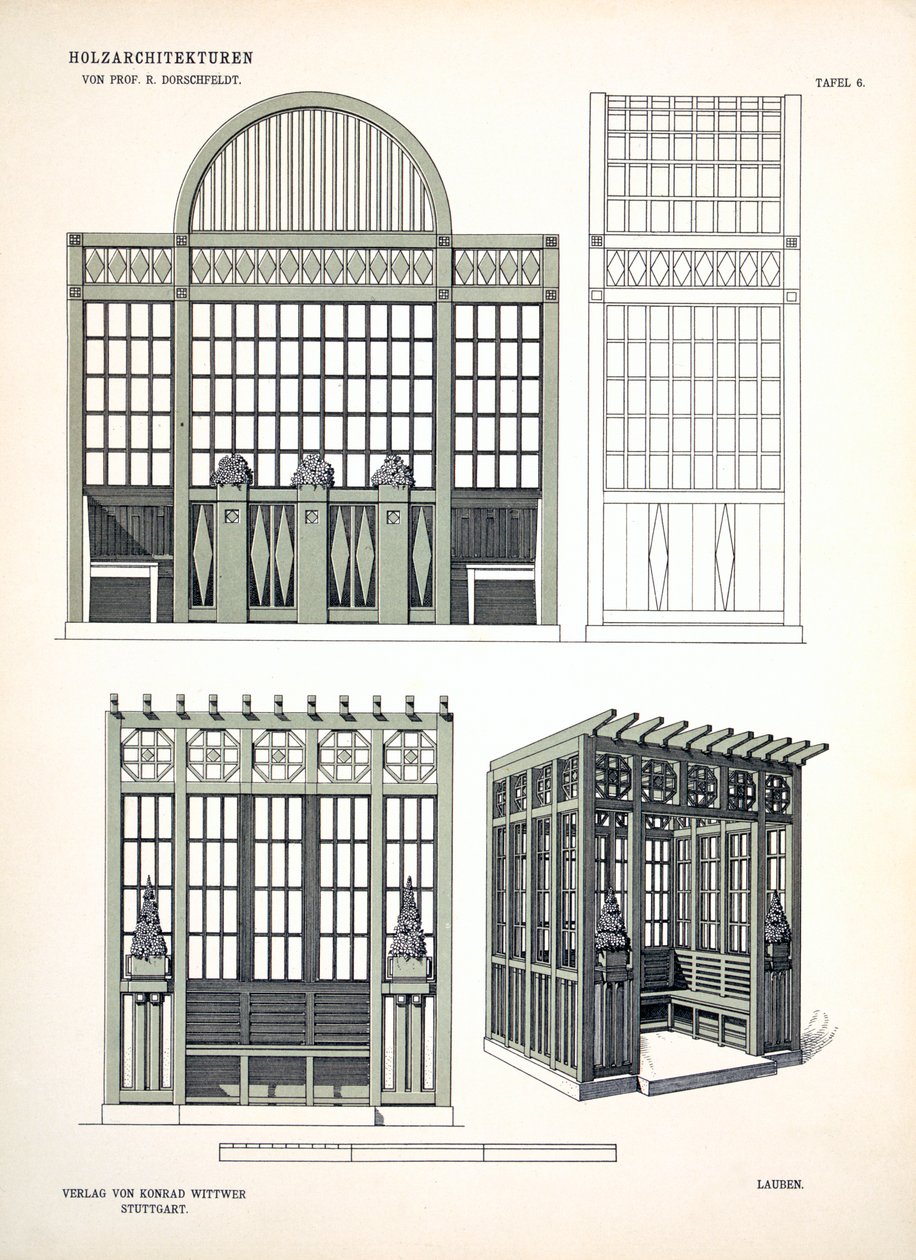 Architektur in Holz, um 1900 von Richard Dorschfeldt