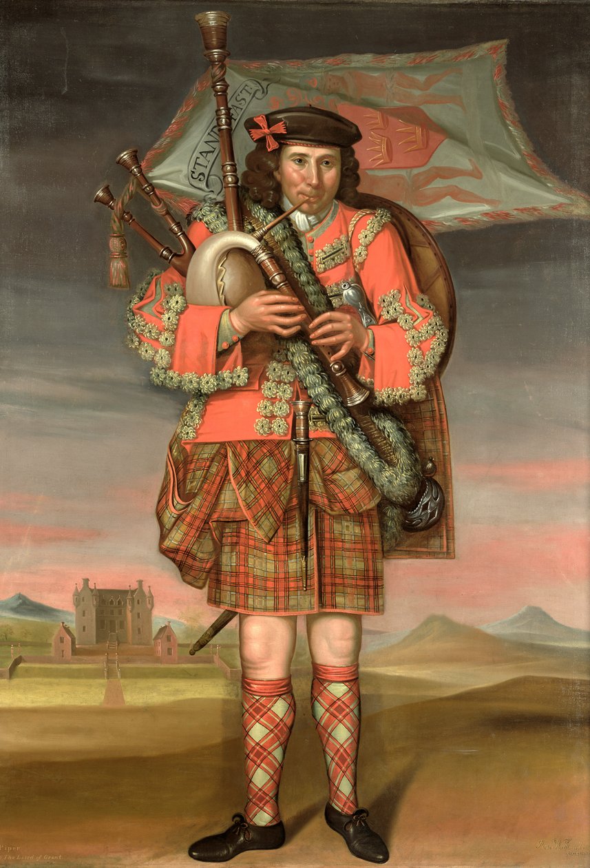 Porträt von William Cumming, Piper des Laird of Grant, 1714 von Richard Waitt