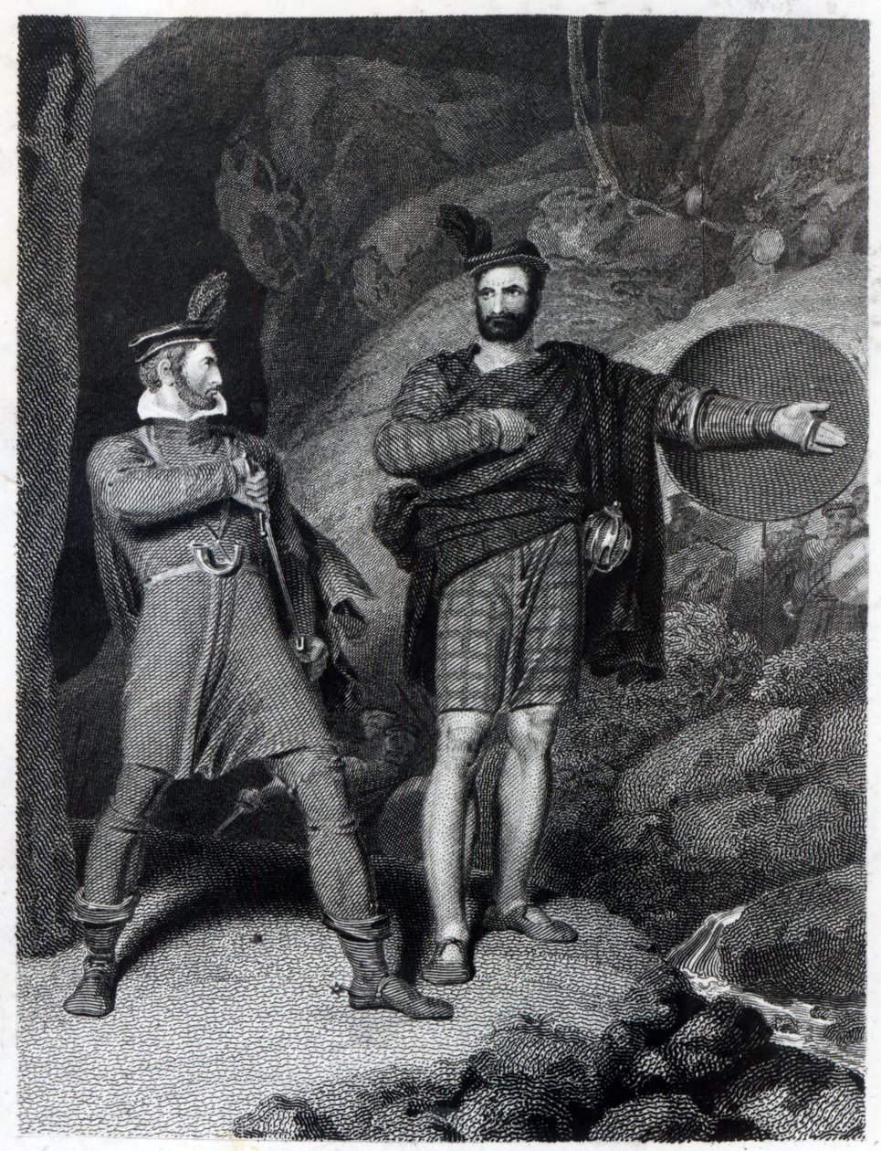 Roderick Dhu und ein Clansman, 1810, aus 
