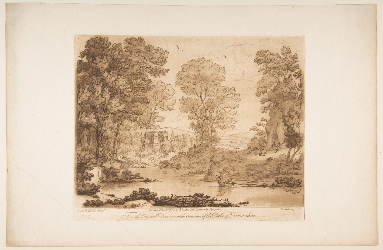 Landschaft mit Amor und Psyche von Richard Earlom