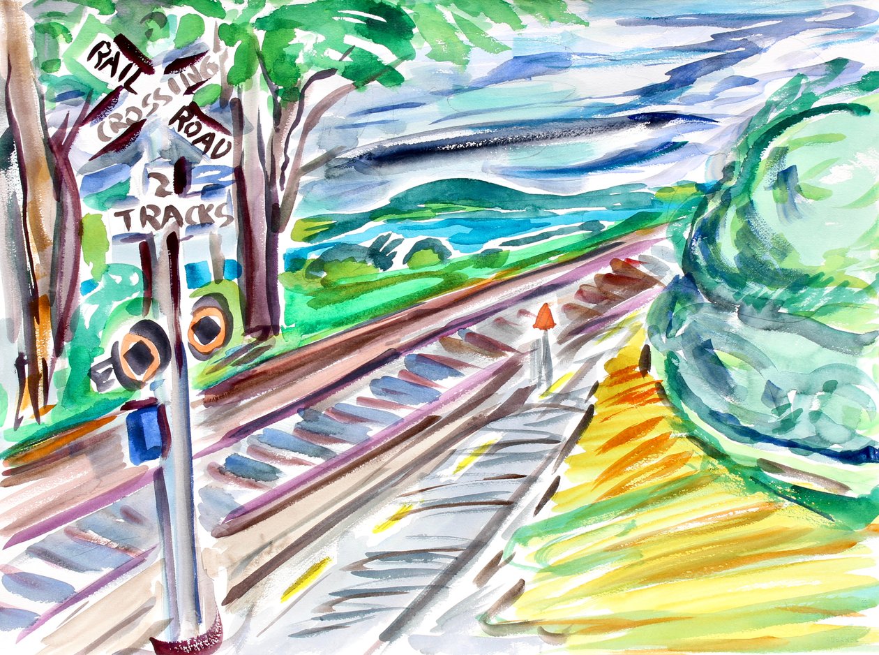 Bahnübergang, 2020 von Richard Fox
