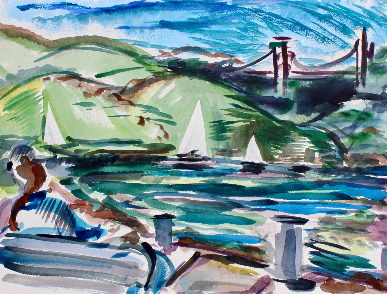 Segelboote, Tiburon, 2017 von Richard Fox