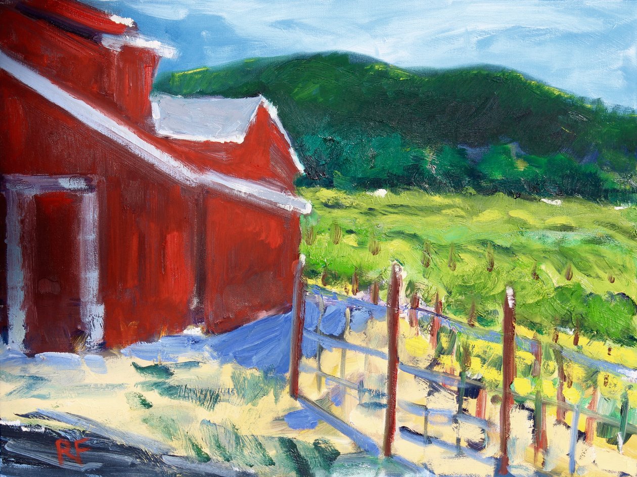 Die rote Scheune, Napa, 2019 von Richard Fox