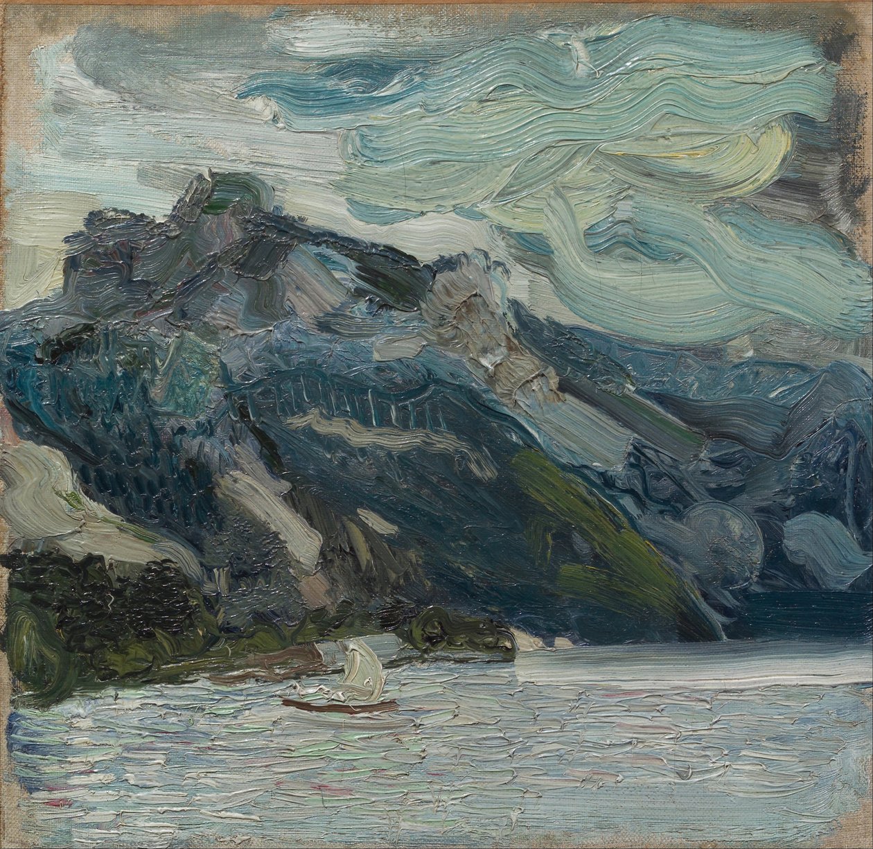 Traunsee mit Berg Schlafender Grieche, 1907 von Richard Gerstl