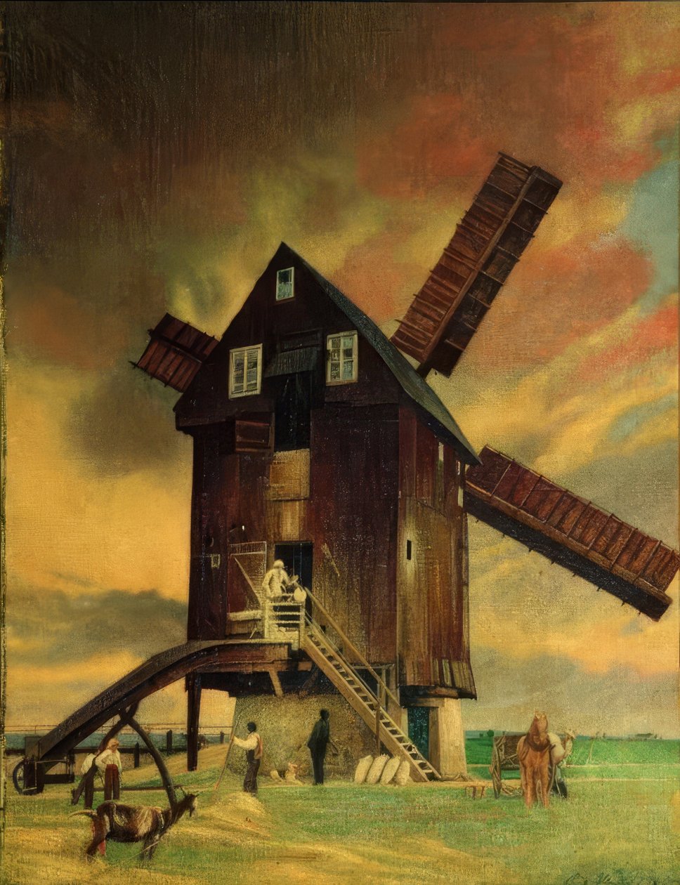 Alte Windmühle in Roitzsch bei Wurzen von Richard Mueller