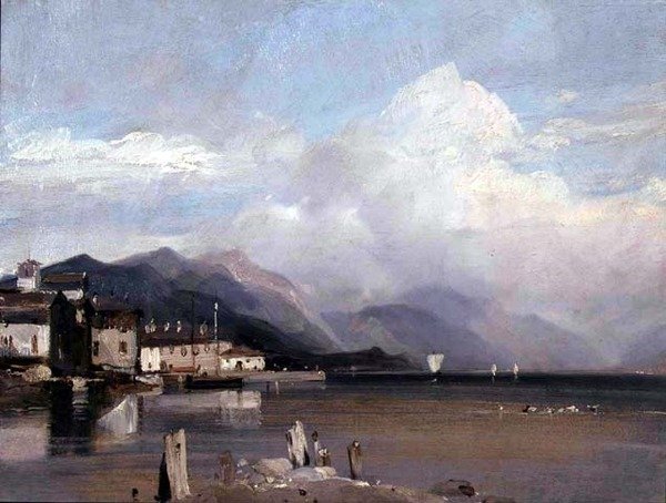 Eine entfernte Ansicht des Mt. Fascia von Richard Parkes Bonington