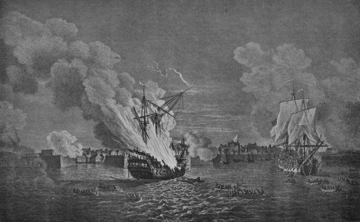 Ausschneide-Affäre in Louisbourg, um 1760 von Richard Paton