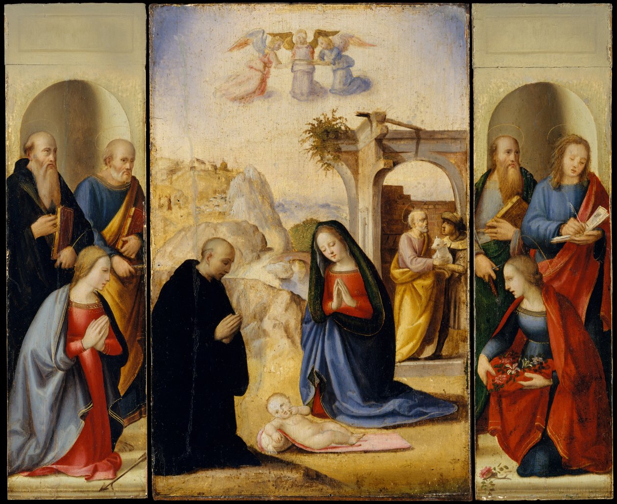 Die Geburt Christi mit Heiligen von Ridolfo Ghirlandaio