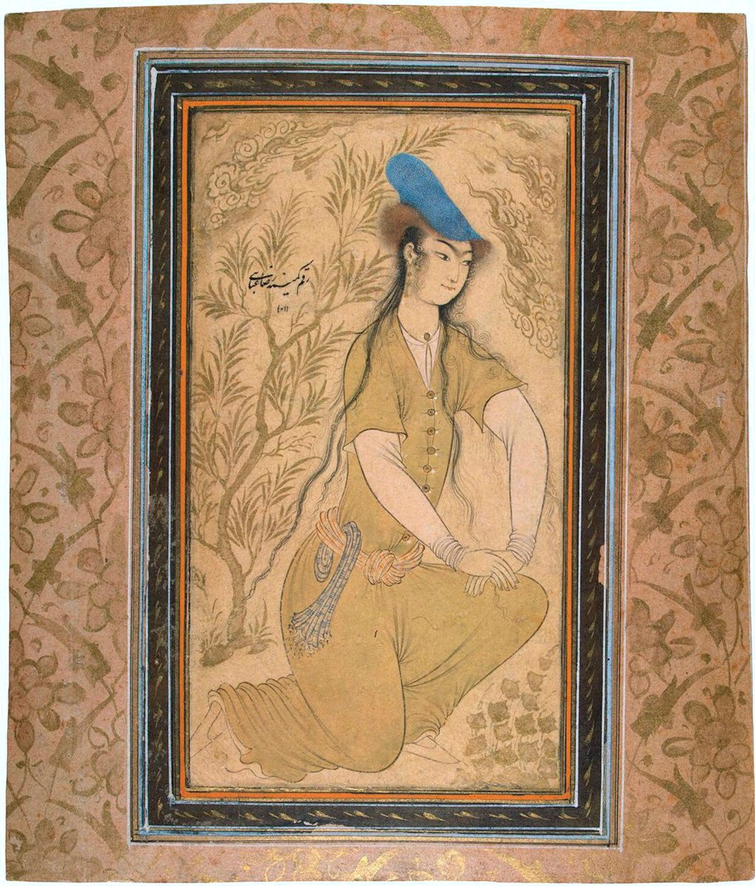 Mädchen mit Pelzhut, 1602 von Riza i Abbasi