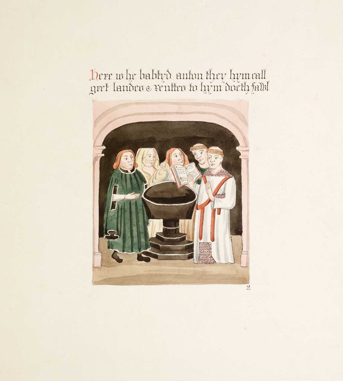 Ms. New Coll 380, f34r. Die Altertümer der Kathedrale St. Mary, Carlisle, gezeichnet von Robert Carlile, 1795 (Feder und Tinte und Aquarell auf Papier) von Robert Carlile