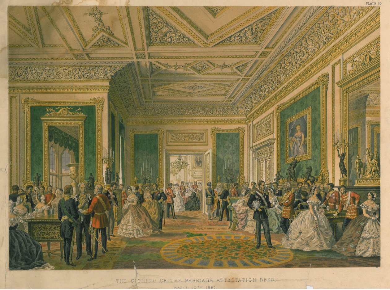 Die Unterzeichnung der Heiratsurkunde, 1863 von Robert Charles Dudley