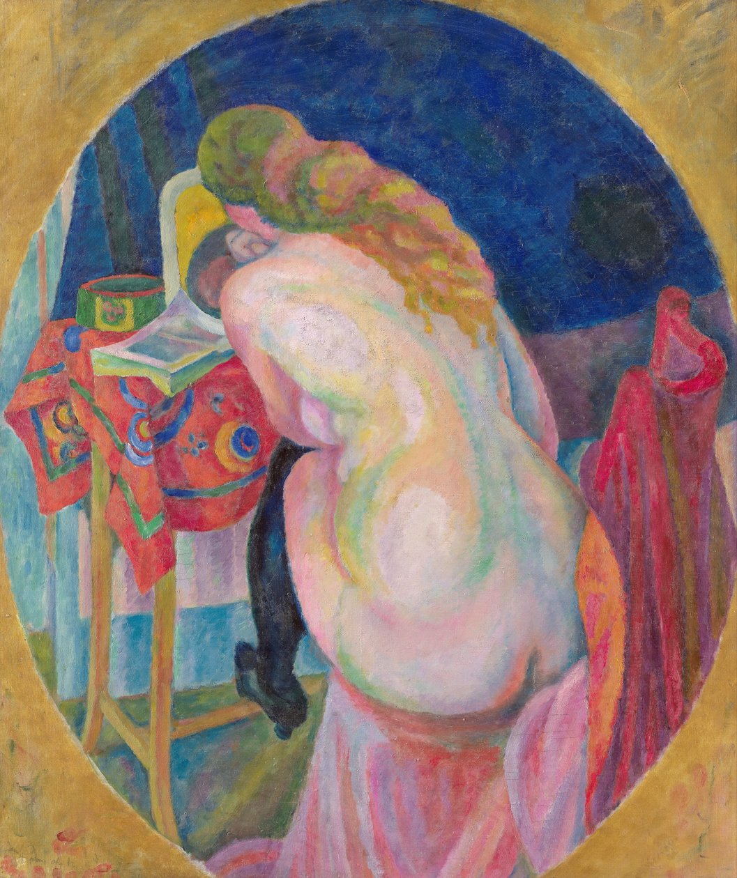 Nackte Frau beim Lesen von Robert Delaunay