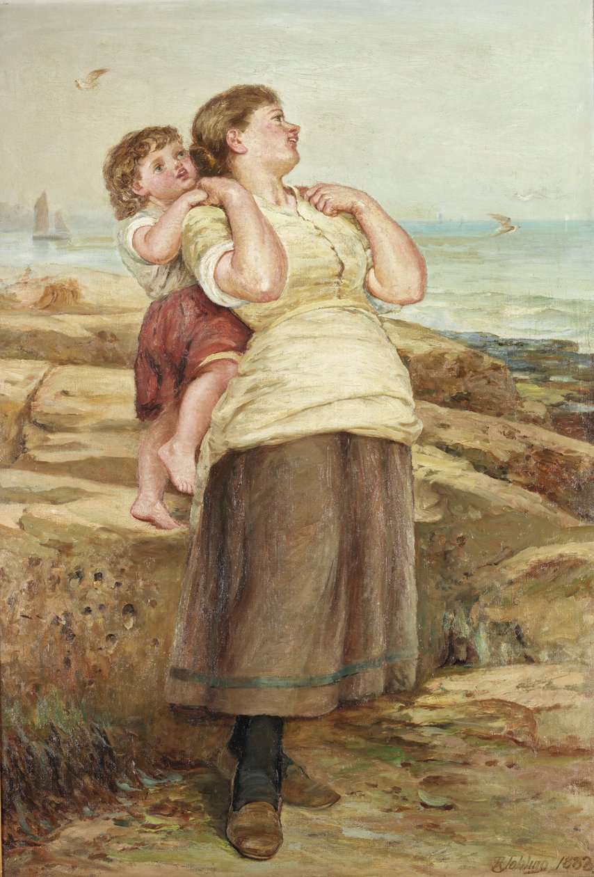 Fischerin und Kind von Robert Jobling
