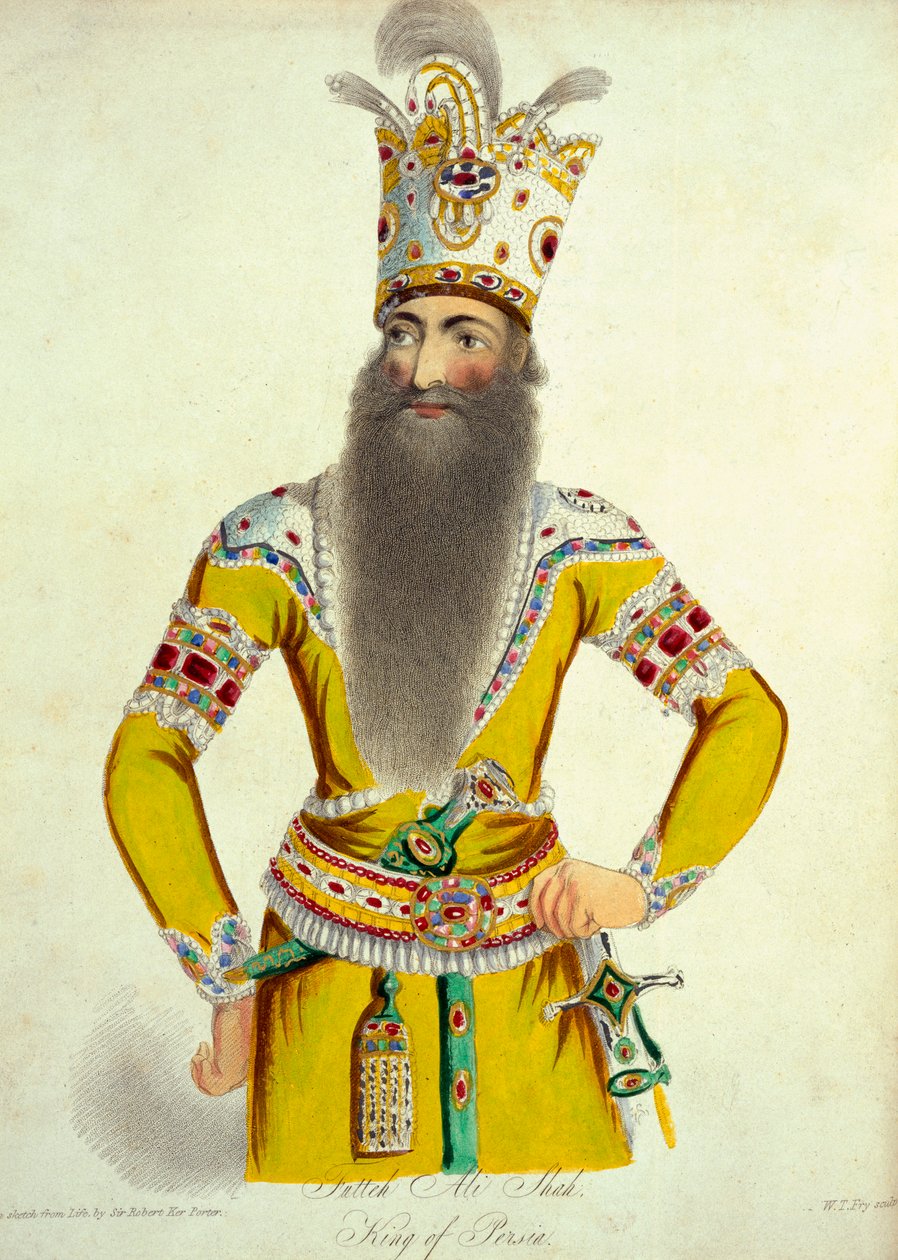 Porträt von Fatteh Ali Shah, graviert von William Thomas Fry (1789-1843) aus 