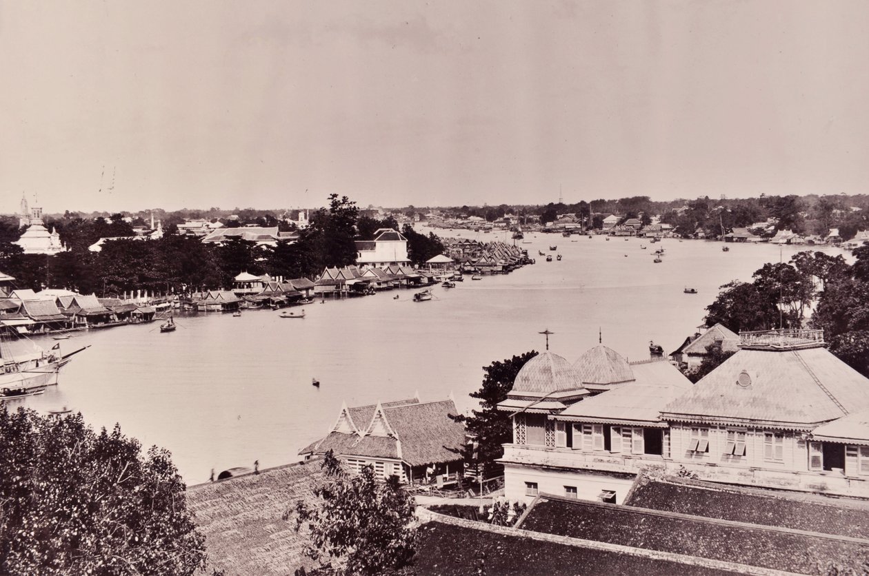 Blick auf den Chao Phraya Fluss in Bangkok, ca. 1890er Jahre von Robert Lenz