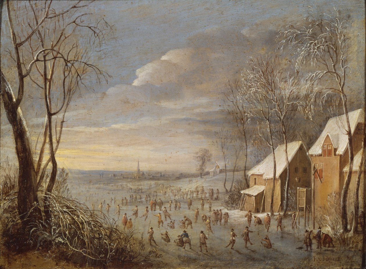 Schlittenszene oder Schneeeffekt von Robert van den Hoecke