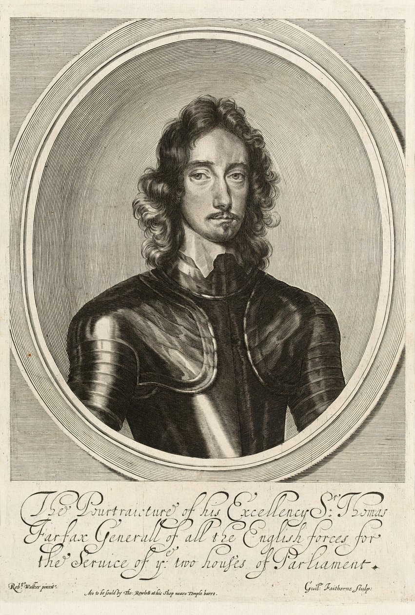Sir Thomas Fairfax, um 1645 (Gravur) von Robert (after) Walker