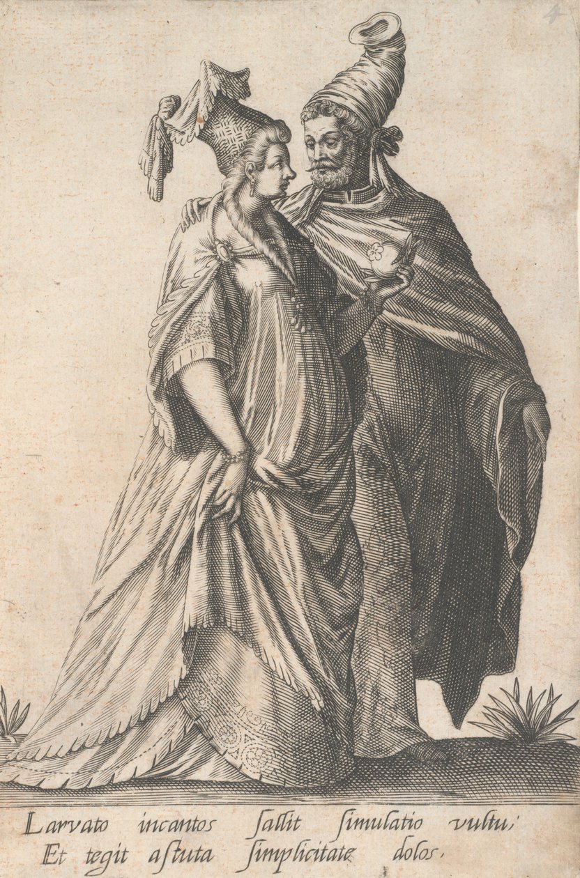 Spazierendes Paar, aus den Maskeraden von Robert Boissard