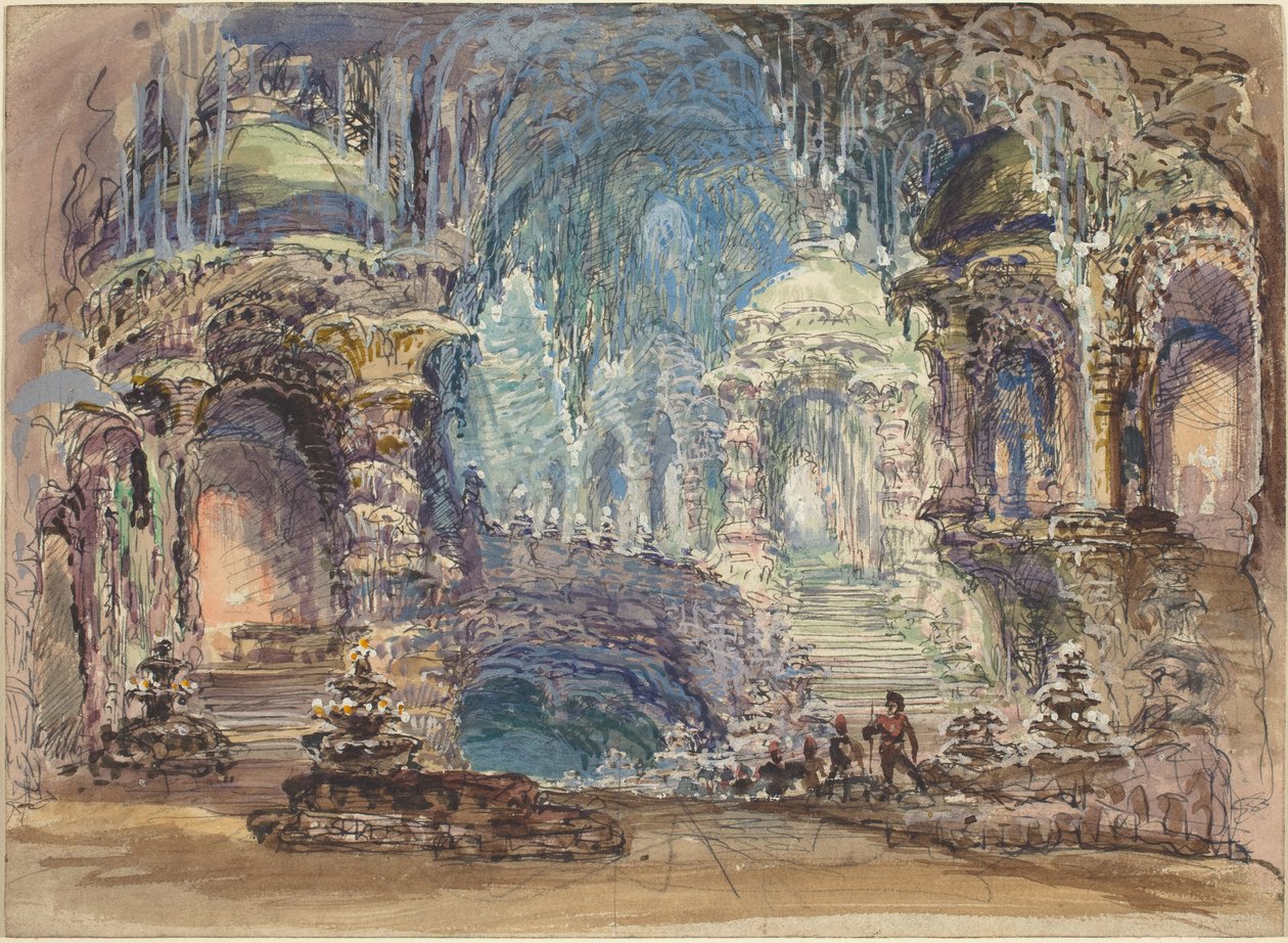 Fantastische Pavillons in einer Grotte von Robert Caney