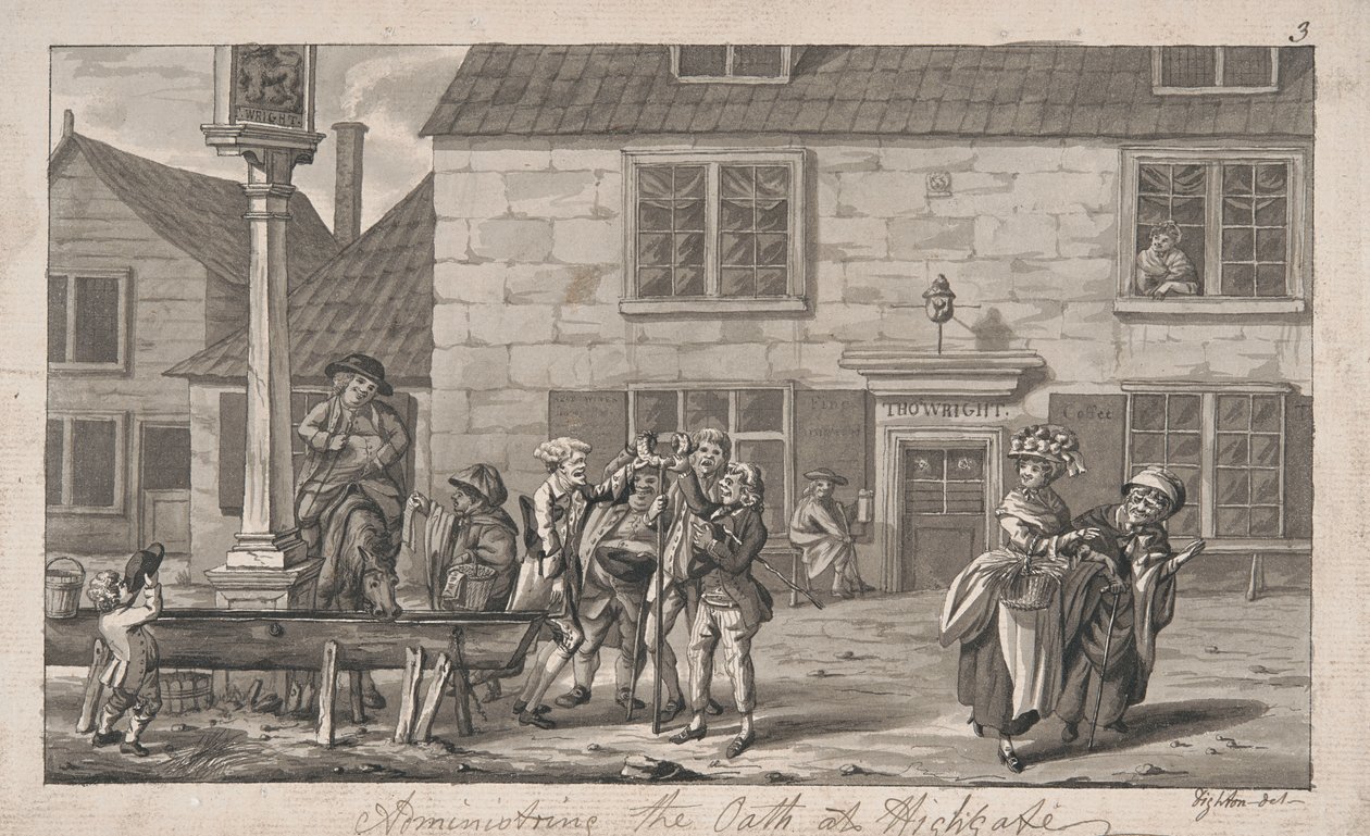 Ablegen des Eides in Highgate von Robert Dighton
