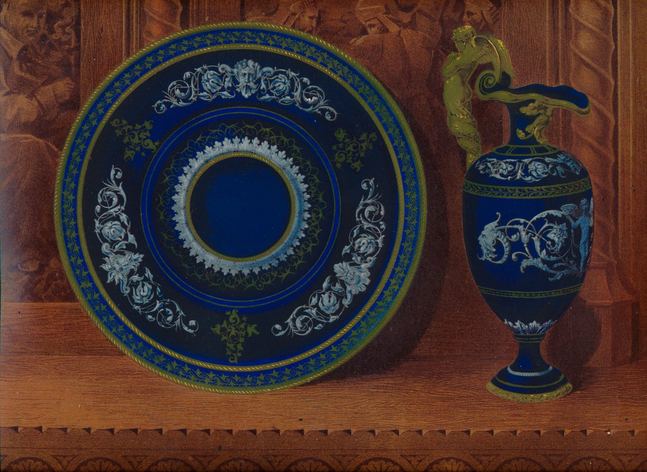 Porzellan-Kanne & Plateau, 1863 von Robert Dudley