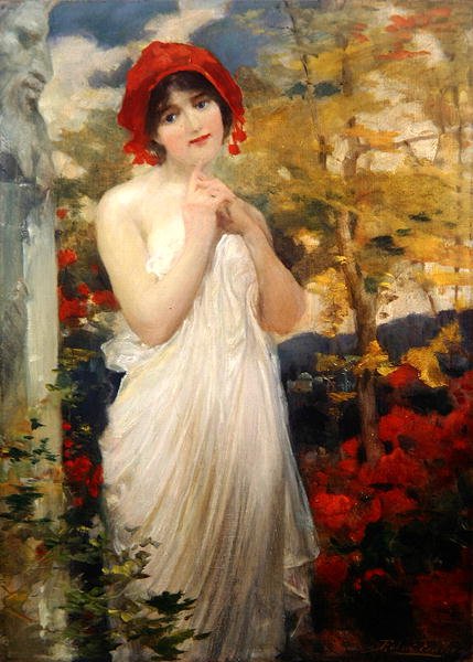 Mädchen mit Mohnblumen von Robert Fowler