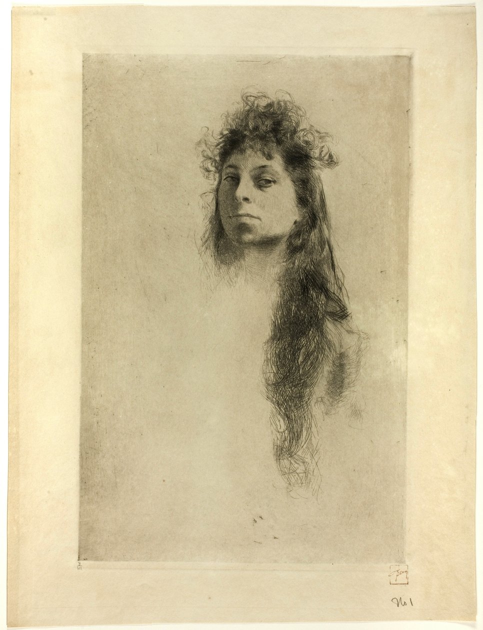 Kopf eines Mädchens von Robert Frederick Blum