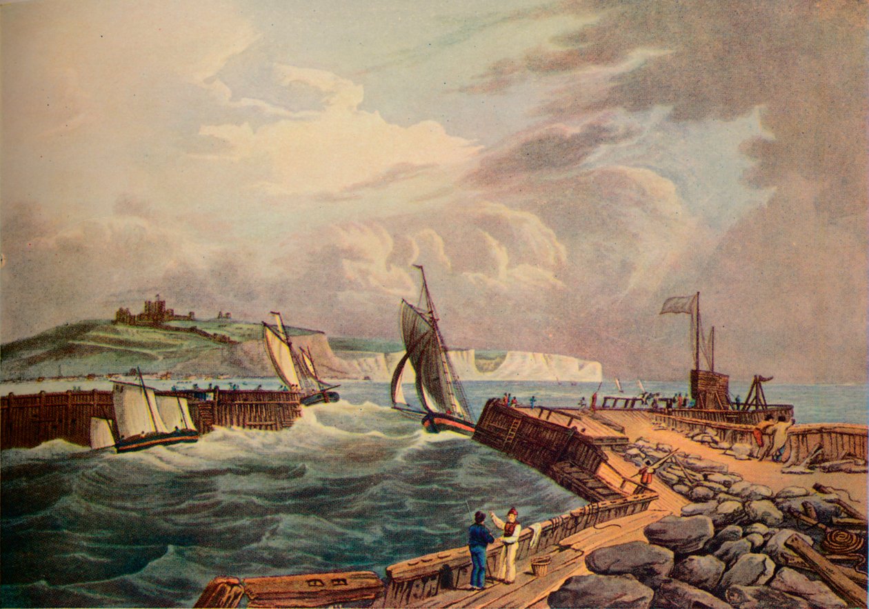 Kutter beim Einlaufen in den Hafen von Dover, 1819 von Robert Havell