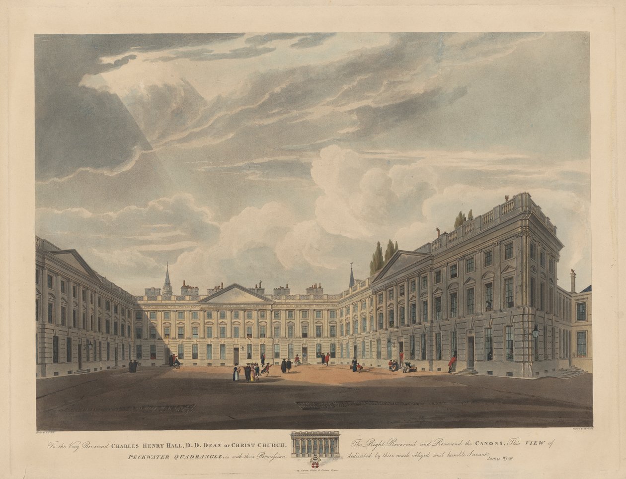 Peckwater Quadrangle, Christ Church, Oxford von Robert Havell