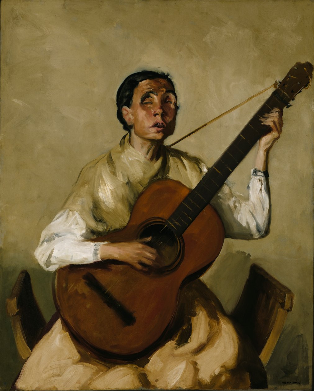 Blinder spanischer Sänger, 1912 von Robert Henri