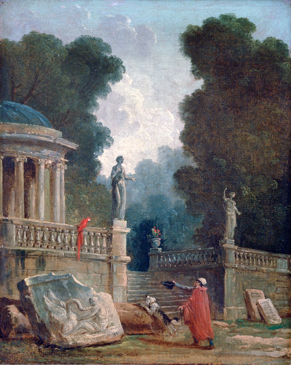 Der Bettler und der Papagei, ca. 1750-1808 von Robert Hubert
