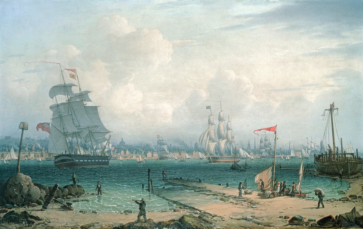 Blick auf Liverpool von Cheshire von Robert Salmon