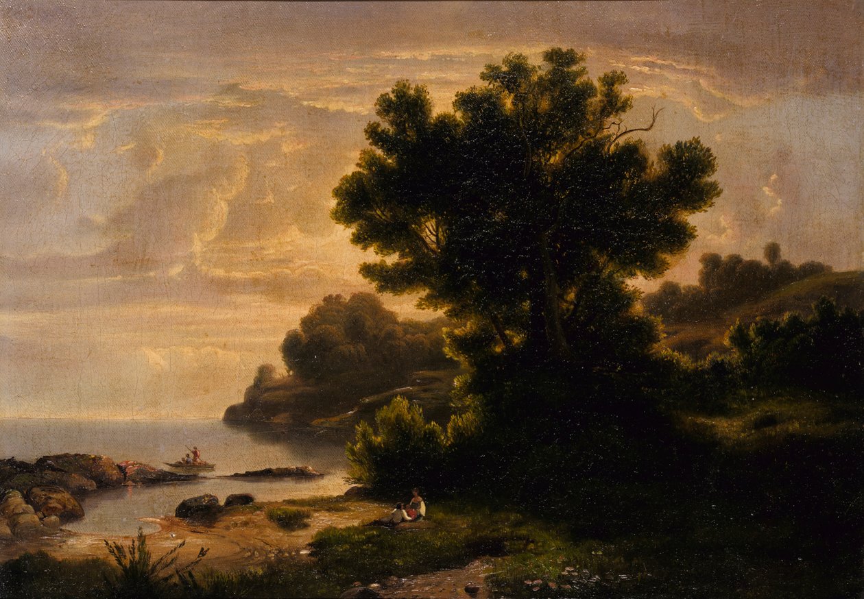 Landschaft mit Familie am See, 1858 von Robert Seldon Duncanson