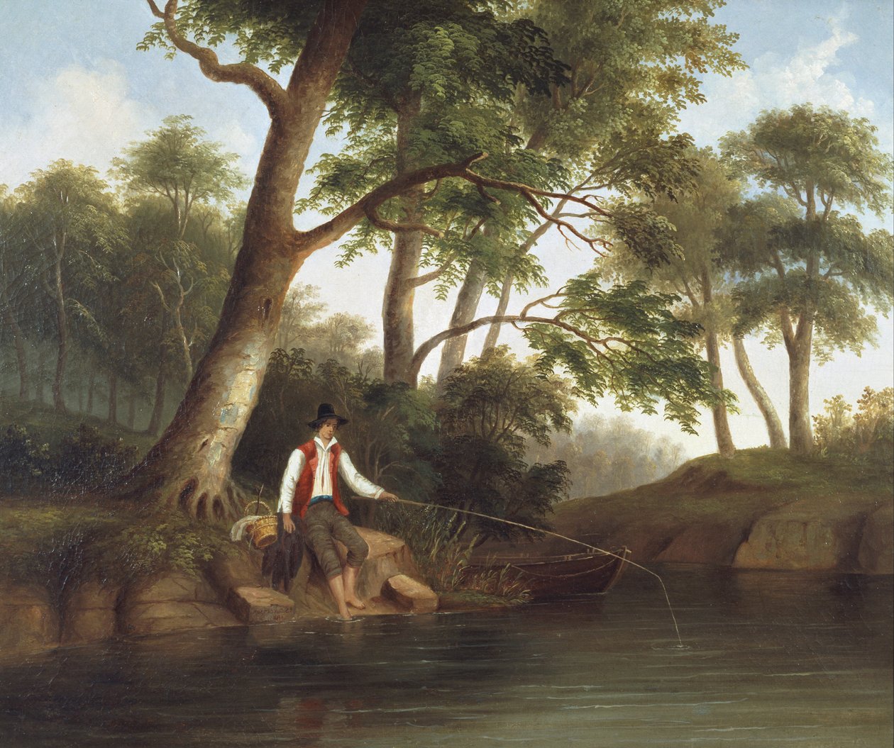 Mann beim Angeln von Robert Seldon Duncanson
