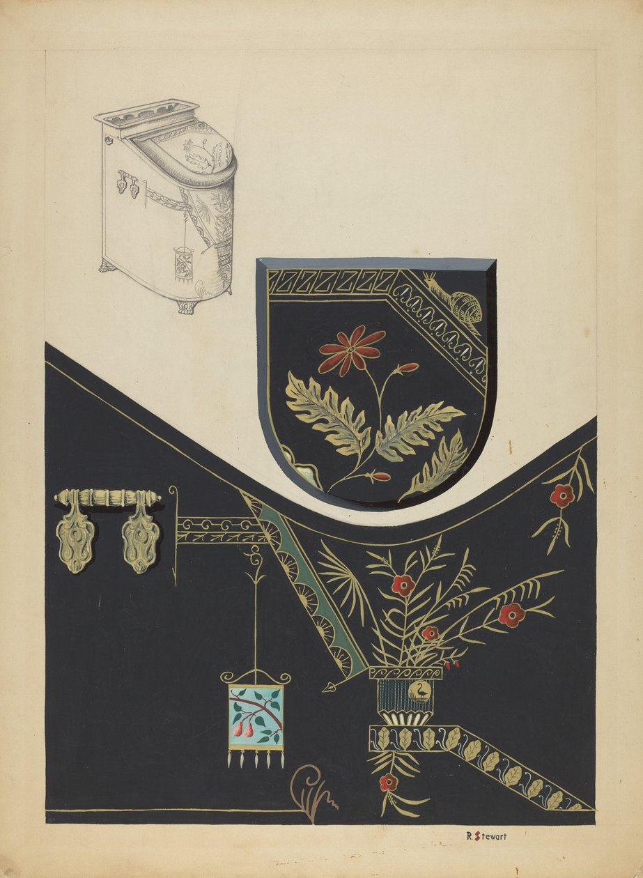 Lackierter Kohlenkasten von Robert Stewart