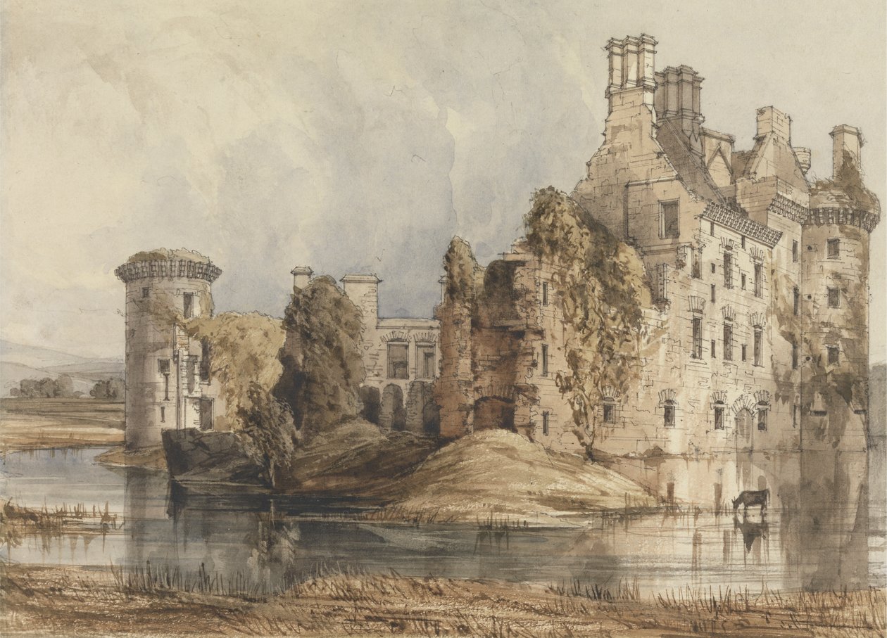 Caerlaverock Castle (Gesamtansicht) von Robert William Billings