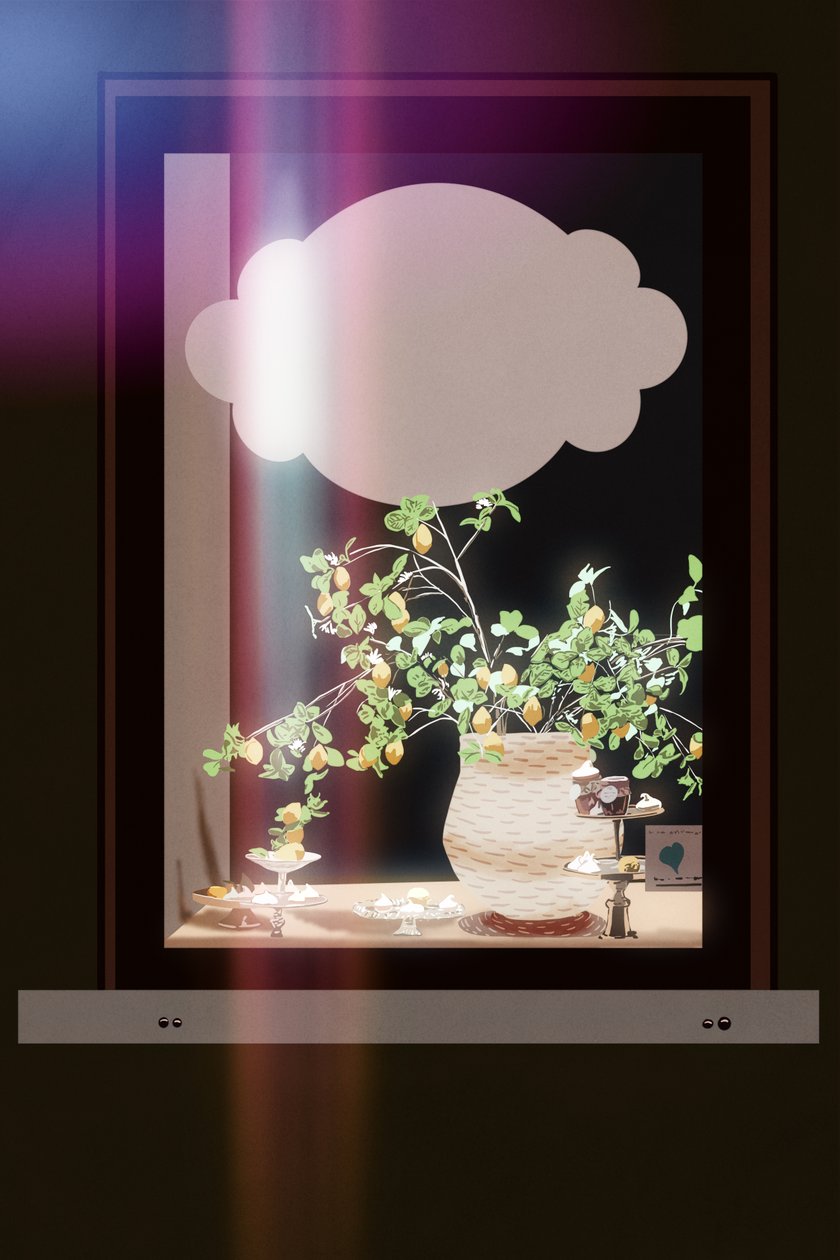 Patisserie-Fenster, 2022 von Roberta Murray