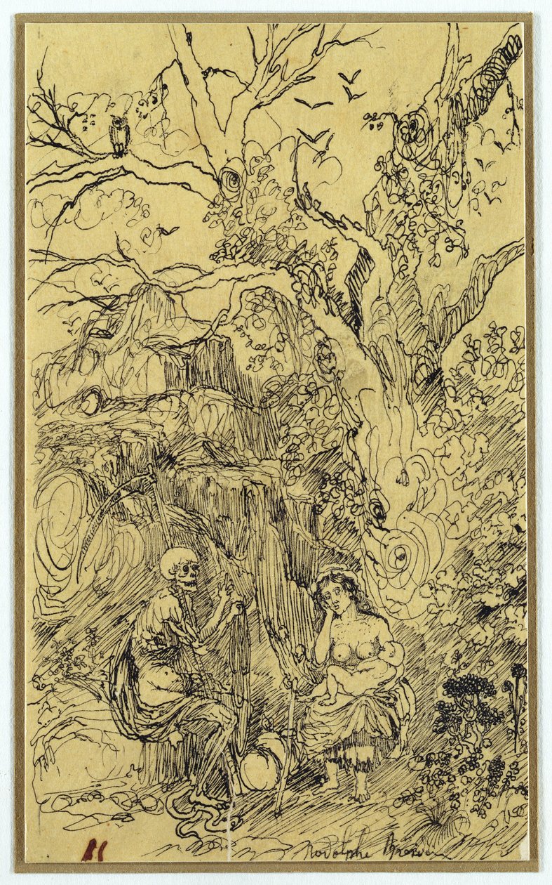Mutter und Zeit (La Mere et le Temps), ca. 1857-61 von Rodolphe Bresdin